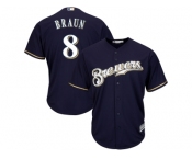 Youth Milwaukee Brewers #8 Ryan Braun Blue Cool Base Stitched MLB Jersey