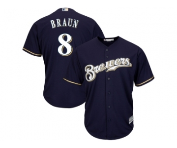 Youth Milwaukee Brewers #8 Ryan Braun Blue Cool Base Stitched MLB Jersey