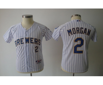 youth mlb jerseys milwaukee brewers #2 morgan white[blue strip]