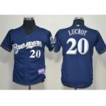 youth mlb jerseys milwaukee brewers #20 lucroy blue