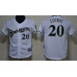 youth mlb jerseys milwaukee brewers #20 lucroy white