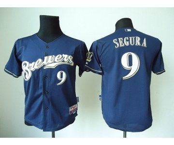 youth mlb jerseys milwaukee brewers #9 segura blue