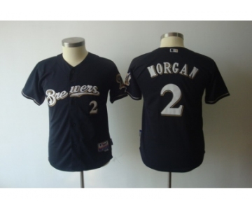 youth mlb milwaukee brewers #2 morgan dk blue