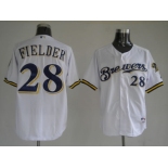 youth mlb milwaukee brewers #28 fielder white