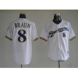 youth mlb milwaukee brewers #8 ryan braun white