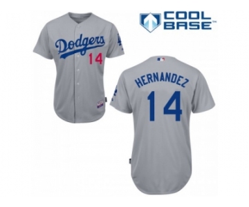 Youth Los Angeles Dodgers #14 Enrique Hernandez Authentic Grey Alternate Road Cool Base MLB Jersey