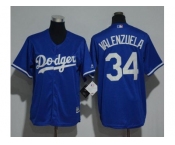 Youth Los Angeles Dodgers #34 Fernando Valenzuela Blue Cool Base Stitched MLB Jersey