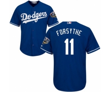 Youth Majestic Los Angeles Dodgers #11 Logan Forsythe Authentic Royal Blue Alternate Cool Base 2018 World Series MLB Jersey