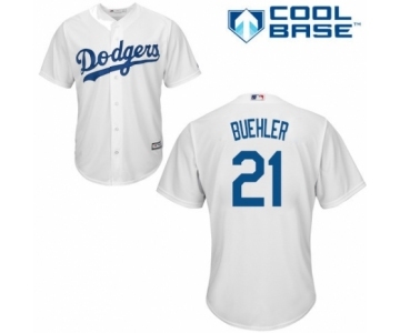 Youth Majestic Los Angeles Dodgers #21 Walker Buehler Authentic White Home Cool Base MLB Jersey