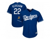 Youth Majestic Los Angeles Dodgers #22 Clayton Kershaw Authentic Royal Blue 2017 Spring Training Cool Base MLB Jersey