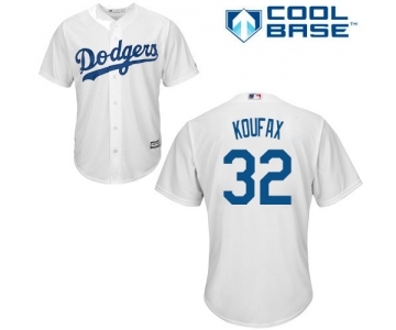 Youth Majestic Los Angeles Dodgers #32 Sandy Koufax Authentic White Home Cool Base MLB Jersey