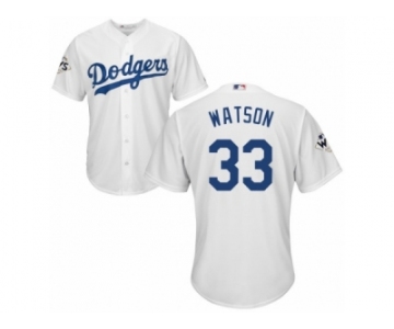 Youth Majestic Los Angeles Dodgers #33 Tony Watson Replica White Home 2017 World Series Bound Cool Base MLB Jersey