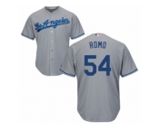 Youth Majestic Los Angeles Dodgers #54 Sergio Romo Replica Grey Road Cool Base MLB Jersey