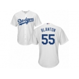 Youth Majestic Los Angeles Dodgers #55 Joe Blanton Authentic White Home Cool Base MLB Jersey