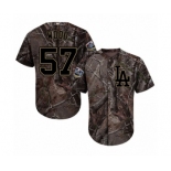 Youth Majestic Los Angeles Dodgers #57 Alex Wood Authentic Camo Realtree Collection Flex Base 2018 World Series MLB Jersey