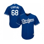 Youth Majestic Los Angeles Dodgers #68 Ross Stripling Authentic Royal Blue Alternate Cool Base MLB Jersey