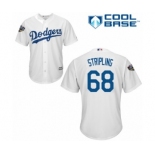 Youth Majestic Los Angeles Dodgers #68 Ross Stripling Authentic White Home Cool Base 2018 World Series MLB Jersey