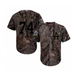 Youth Majestic Los Angeles Dodgers #74 Kenley Jansen Authentic Camo Realtree Collection Flex Base 2018 World Series MLB Jersey