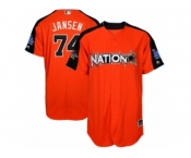 Youth Majestic Los Angeles Dodgers #74 Kenley Jansen Replica Orange National League 2017 MLB All-Star MLB Jersey