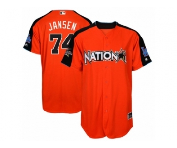 Youth Majestic Los Angeles Dodgers #74 Kenley Jansen Replica Orange National League 2017 MLB All-Star MLB Jersey