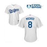 Youth Majestic Los Angeles Dodgers #8 Manny Machado Authentic White Home Cool Base MLB Jersey