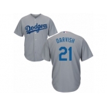 Youth Yu Darvish #21 Los Angeles Dodgers Alternate Gray Cool Base Jersey