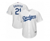 Youth Yu Darvish #21 Los Angeles Dodgers Replica Home White Cool Base Jerseys