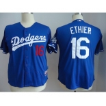 youth mlb jerseys los angeles dodgers #16 ethler blue