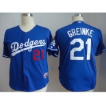 youth mlb jerseys los angeles dodgers #21 greinke blue