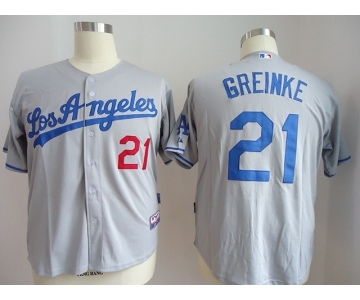 youth mlb jerseys los angeles dodgers #21 greinke grey