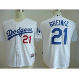 youth mlb jerseys los angeles dodgers #21 greinke white