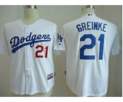 youth mlb jerseys los angeles dodgers #21 greinke white