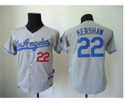 youth mlb jerseys los angeles dodgers #22 kershaw grey