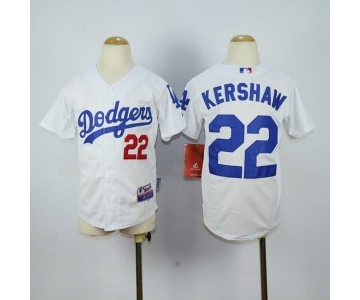 youth mlb jerseys los angeles dodgers #22 kershaw white