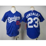 youth mlb jerseys los angeles dodgers #23 gonzalez blue[gonzalez]