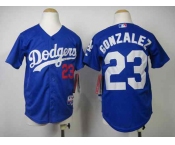 youth mlb jerseys los angeles dodgers #23 gonzalez blue[gonzalez]