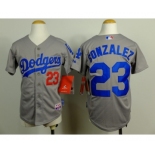 youth mlb jerseys los angeles dodgers #23 gonzalez grey[gonzalez]