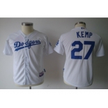 youth mlb jerseys los angeles dodgers #27 kemp white