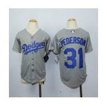 youth mlb jerseys los angeles dodgers #31 pederson grey