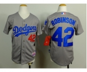 youth mlb jerseys los angeles dodgers #42 robinson grey