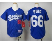 youth mlb jerseys los angeles dodgers #66 puig blue