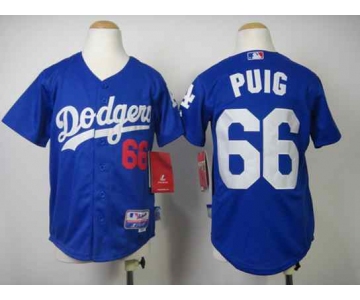 youth mlb jerseys los angeles dodgers #66 puig blue