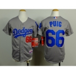 youth mlb jerseys los angeles dodgers #66 puig grey[new]