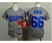 youth mlb jerseys los angeles dodgers #66 puig grey[new]