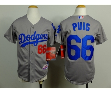 youth mlb jerseys los angeles dodgers #66 puig grey[new]