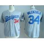 youth mlb los angeles dodgers #34 valenzuela grey