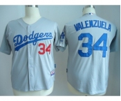 youth mlb los angeles dodgers #34 valenzuela grey