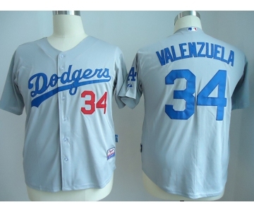 youth mlb los angeles dodgers #34 valenzuela grey