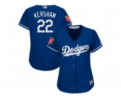 Women Los Angeles Dodgers #22 Clayton Kershaw Majestic Royal 2018 Spring Training Cool Base Player Jersey