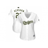 Women Los Angeles Dodgers #22 Clayton Kershaw White 2018 Memorial Day Cool Base Stitched MLB Jersey